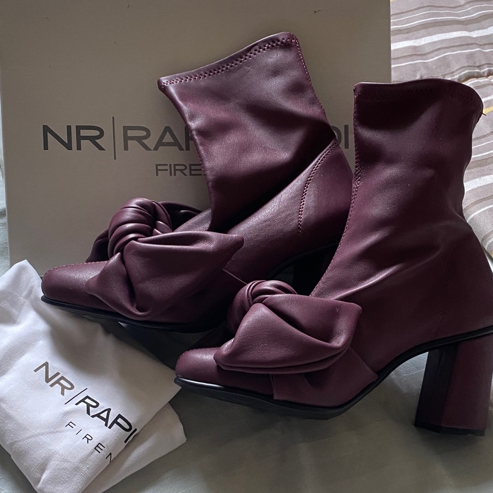 Burgundy Heeled Boots